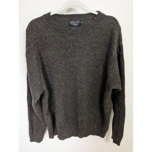 Pendleton Woolen Mills 100% Washable Shetland Wool Sweater Heather Brown Size XL